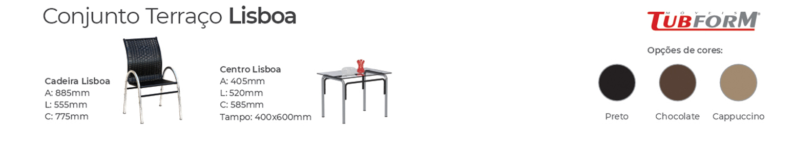 CONJ. LISBOA FIBRA CROMO MEDIDAS