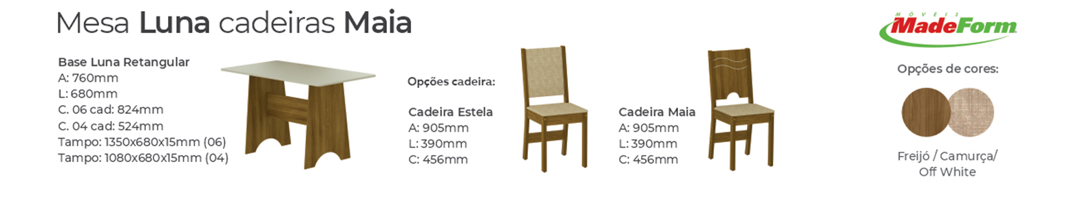 MEDIDAS MESA LUNA CAD MAIA