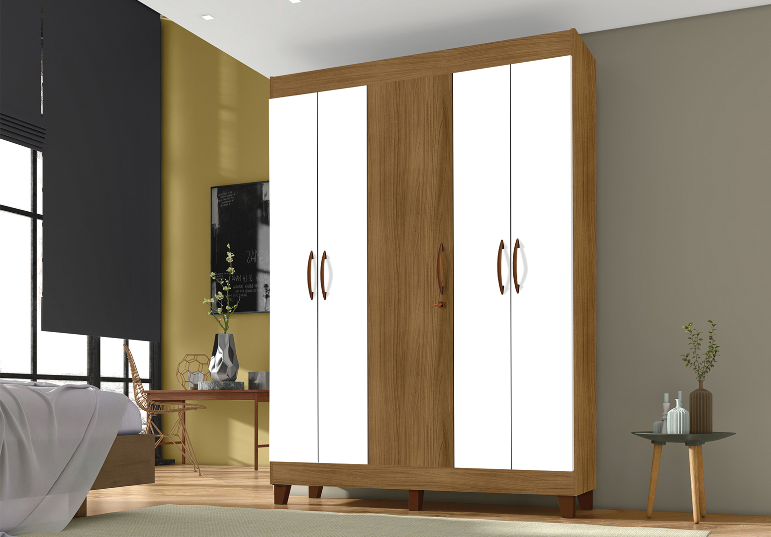 ROUPEIRO 05 PORTAS BARU FREIJÓ BRANCO